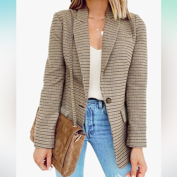 Loft Checked long Modern Blazer - Picture 1 of 11